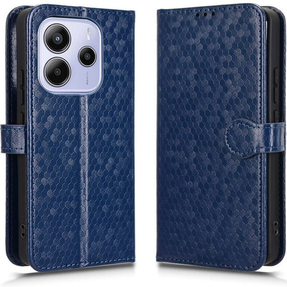 θήκη πτερύγιο για Xiaomi Redmi Note 14 4G, Wallet Rhombus, μπλε
