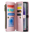 θήκη CASEME για Samsung Galaxy A55 5G, RFID Leather Wallet, με λουράκι ώμου, ροζ