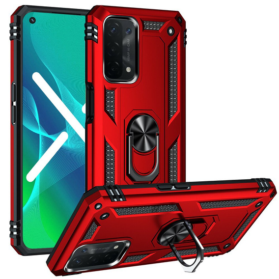 θωρακισμένη θήκη για OPPO A54 5G/A74 5G/A93 5G, Nox Case Ring, κόκκινη