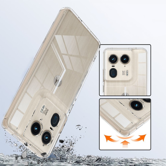 Θήκη για Motorola Edge 50 Ultra, Fusion Hybrid, διαφανής