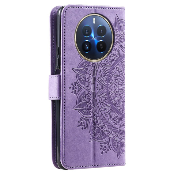 Θήκη με πτερύγιο για Realme 12 Pro 5G / 12 Pro+ 5G, Mandala, μωβ