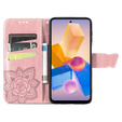 Θήκη με πτερύγιο για Infinix Hot 40i, Butterfly, ροζ rose gold