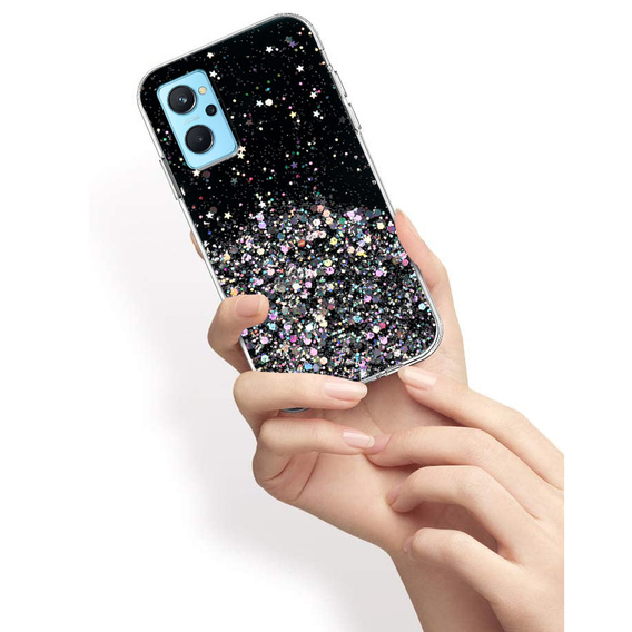 Θήκη για Realme 9i / Oppo A96, Glittery, μαύρη