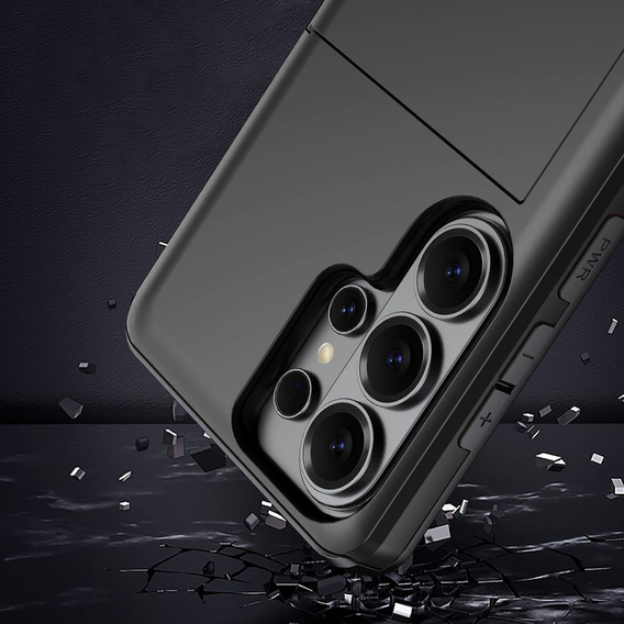 Θήκη με θήκη για κάρτες για Samsung Galaxy S26 Ultra, μαύρη