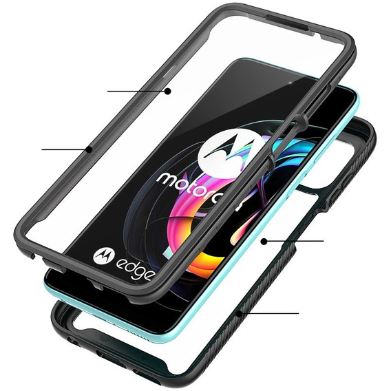 Θήκη για Motorola Edge 20 Lite, Shockproof, με μεμβράνη, μπλε