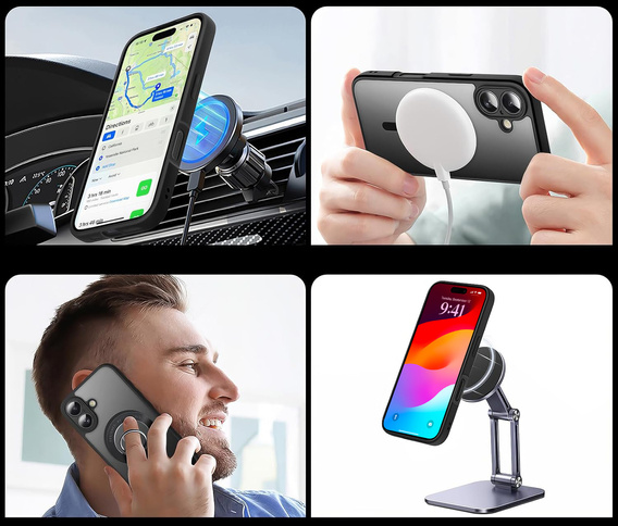 Ματ θήκη για iPhone 17, για Magsafe, μαύρο ματ