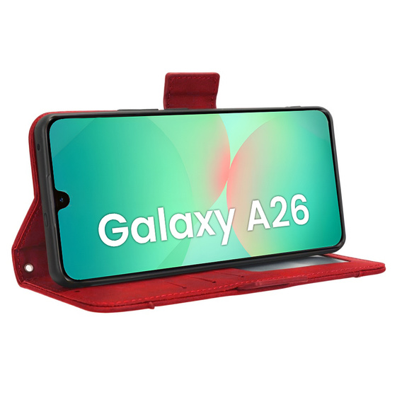 Θήκη με πτερύγιο για Samsung Galaxy A26, Card Slot, κόκκινη