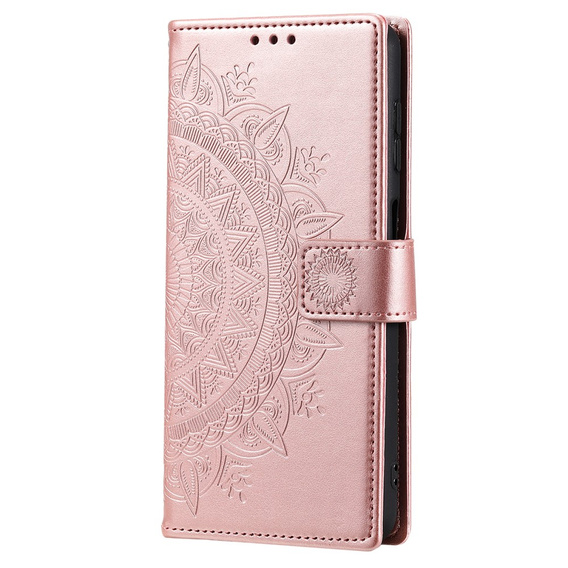 Θήκη με πτερύγιο για Samsung Galaxy A35 5G, Mandala, ροζ rose gold