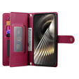 Θήκη με πτερύγιο για Xiaomi Poco X7 Pro 5G, Wallet Zipper Pocket, κόκκινη