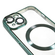 Θήκη για iPhone 13, Electro MagSafe, πράσινη + Γυαλί για την οθόνη