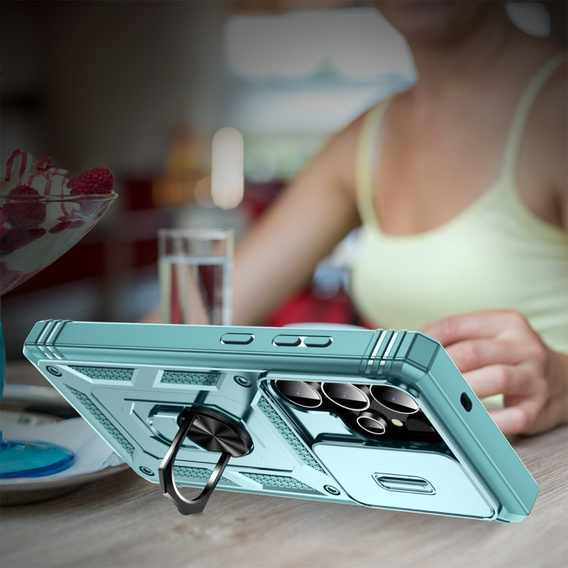 Θήκη για Samsung Galaxy S25 Ultra, KickStand Camera Lens, μπλε