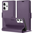 Θήκη για Oppo Reno 14, ERBORD Glossy Litchi, πορτοφόλι με πτερύγιο, μωβ