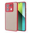 Θήκη σιλικόνης για Xiaomi Redmi Note 13 Pro 5G, με προστασία κάμερας, διαφανές / κόκκινο + Tempered Glass 9H