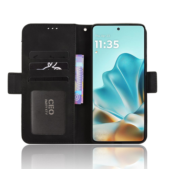 Θήκη με πτερύγιο για Motorola Edge 60 / 60 Fusion, Card Slot, μαύρη