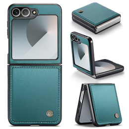Θήκη για Samsung Galaxy Z Flip7 FE / Z Flip6, CASEME Litchi Leather, πράσινη