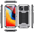 Θήκη για iPhone 14, R-JUST CamShield Slide, θωρακισμένη, ασημένια / μαύρη
