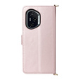 Θήκη με πτερύγιο για Honor 400 5G, Crossbody Leather Wallet, ροζ