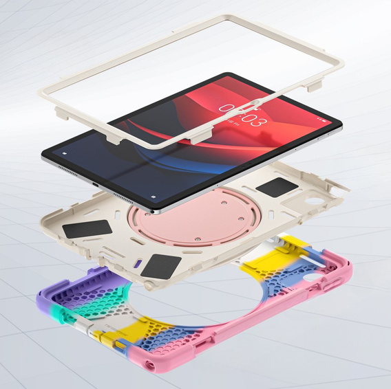 Παιδική θήκη για Lenovo Tab M11, θωρακισμένη με λουράκι, πολύχρωμη