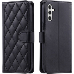 θήκη πτερύγιο για Samsung Galaxy A16, Rhombus Crossbody Leather, μαύρη