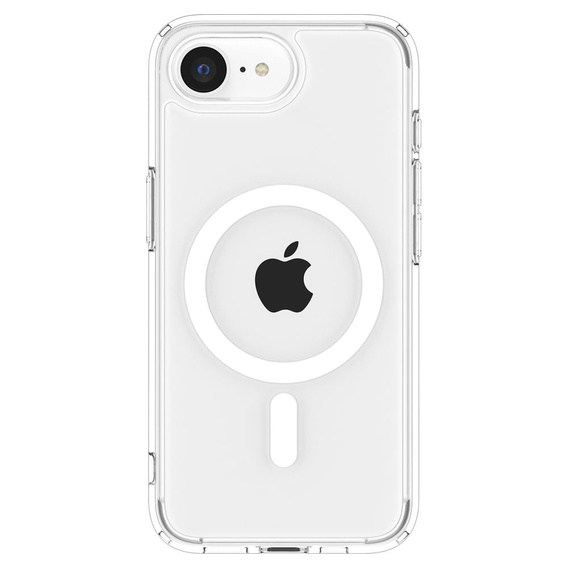 Θήκη MagSafe Spigen για iPhone 16E, Ultra Hybrid, διαφανής / λευκή + Μετριασμένο γυαλί 9H