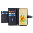 Θήκη με πτερύγιο για Oppo A78 4G, Wallet Zipper Pocket, μαύρη