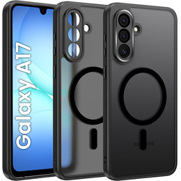 Ματ θήκη για Samsung Galaxy A17 5G, για MagSafe, ημιδιαφανές μαύρο