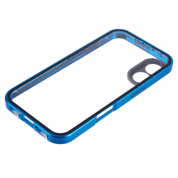 θήκη για το iPhone 16, Magnetic Dual Glass, μπλε