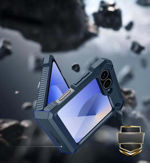 Θωρακισμένη θήκη για Samsung Galaxy Z Flip7 FE / Z Flip6, Dexnor Clip Holder, σκούρο μπλε