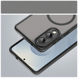 Θήκη για Samsung Galaxy S25 Edge, Kickstand Matt Case, για MagSafe, μαύρη + Γυαλί οθόνης