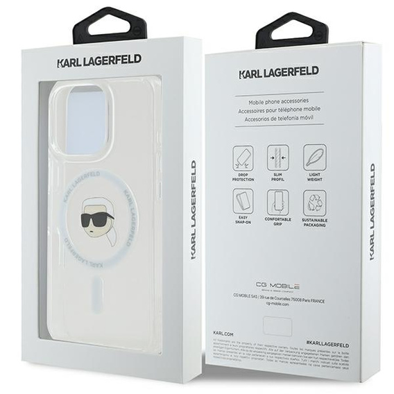 Θήκη Karl Lagerfeld IML Metal Karl Head MagSafe για iPhone 16 Pro Max