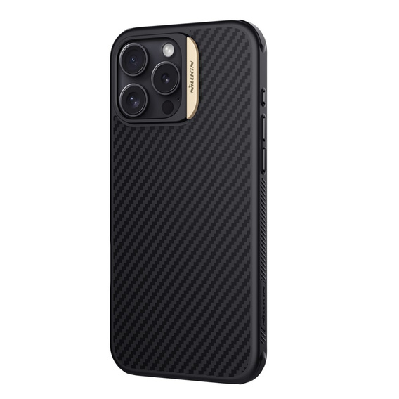 Θήκη για iPhone 16 Pro Max, θωρακισμένη Nillkin, Carbon Fiber, για Magsafe, χρυσή