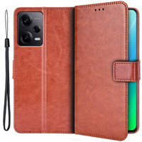 Θήκη με πτερύγιο για Xiaomi Redmi Note 12 Pro+ 5G, Crazy Horse Wallet, καφέ