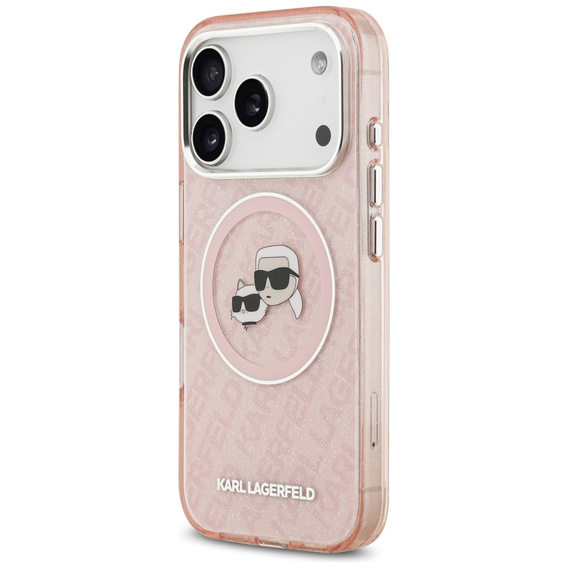 Θήκη Karl Lagerfeld IML Glitter Karl & Choupette Heads Logo MagSafe για iPhone 17 Pro
