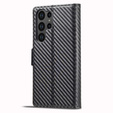 Θήκη με πτερύγιο για Samsung Galaxy S24 Ultra, Carbon LC.IMEEKE, μαύρη