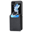 Θήκη για Samsung Galaxy Z Flip7 FE / Z Flip6, Card Slot Ring Case, μαύρη