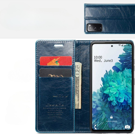 θήκη CASEME για Samsung Galaxy S20 FE / 5G, Waxy Textured, μπλε