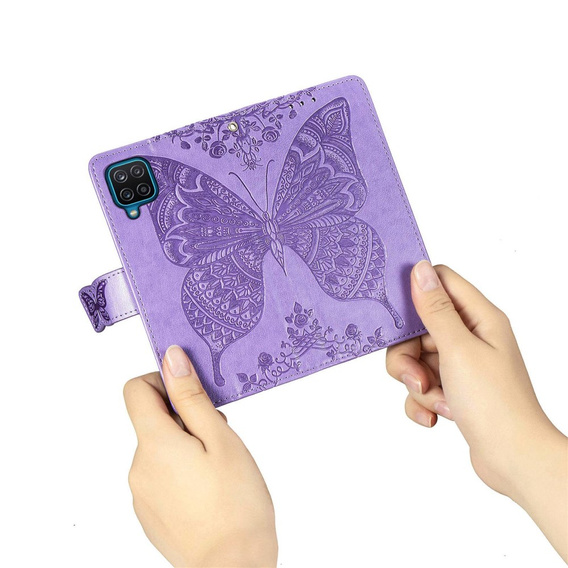 Θήκη με πτερύγιο για Samsung Galaxy M33, Butterfly, μωβ