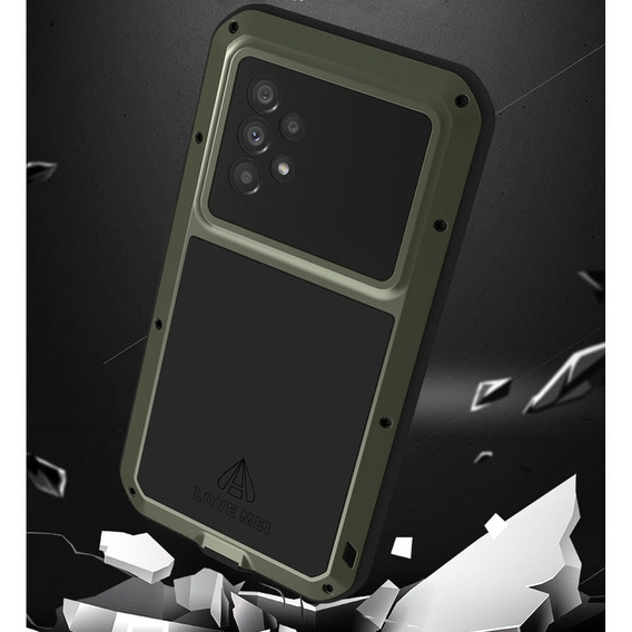 Love Mei Θήκη για Samsung Galaxy A53 5G, armored with glass, πράσινη