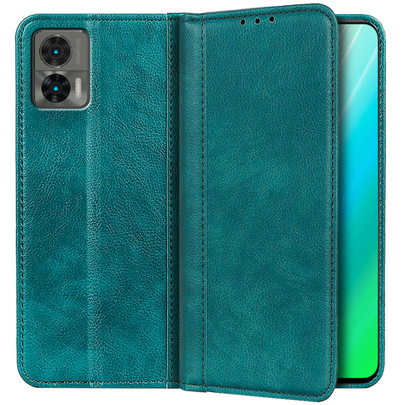 Θήκη για Motorola Edge 30 Neo, Wallet Litchi Leather, πράσινη