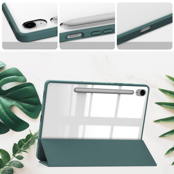 Θήκη για Samsung Galaxy Tab S10 Lite / S10 FE / S9 FE, Smartcase Hybrid, με χώρο για γραφίδα, σκούρα πράσινη