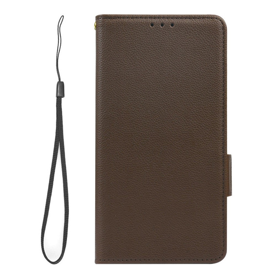 Θήκη με πτερύγιο για Xiaomi Redmi Note 12 5G / POCO X5 5G, Wallet Litchi Magnet, καφέ