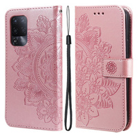 Θήκη με πτερύγιο για Oppo Reno5 Z / A94 / A95 5G, Mandala, ροζ rose gold