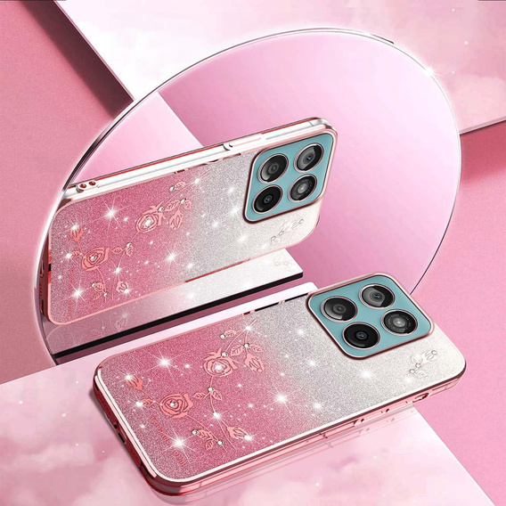 Θήκη με γκλίτερ Glitter Flower για Motorola Edge 70