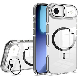 Θήκη για iPhone Air, για MagSafe, με βάση, διάφανη με μαύρα ένθετα