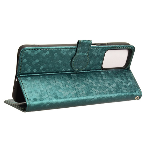 θήκη πτερύγιο για Motorola Moto G24 / G24 Power / G04, Wallet Rhombus, πράσινη