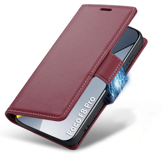 Θήκη με καπάκι ERBORD Glossy Litchi για Xiaomi Poco F8 Pro