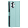 θήκη πτερύγιο για iPhone 16 Plus, Rhombus Crossbody Leather, πράσινη