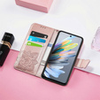 Θήκη με πτερύγιο για Motorola Moto G15 / Motorola Moto G15 Power, Butterfly, ροζ rose gold