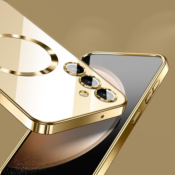 Θήκη για Samsung Galaxy S23 FE, Electro MagSafe, χρυσή + Γυαλί για την οθόνη