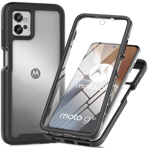 Θήκη για Motorola Moto G32, Shockproof, με μεμβράνη, μαύρη